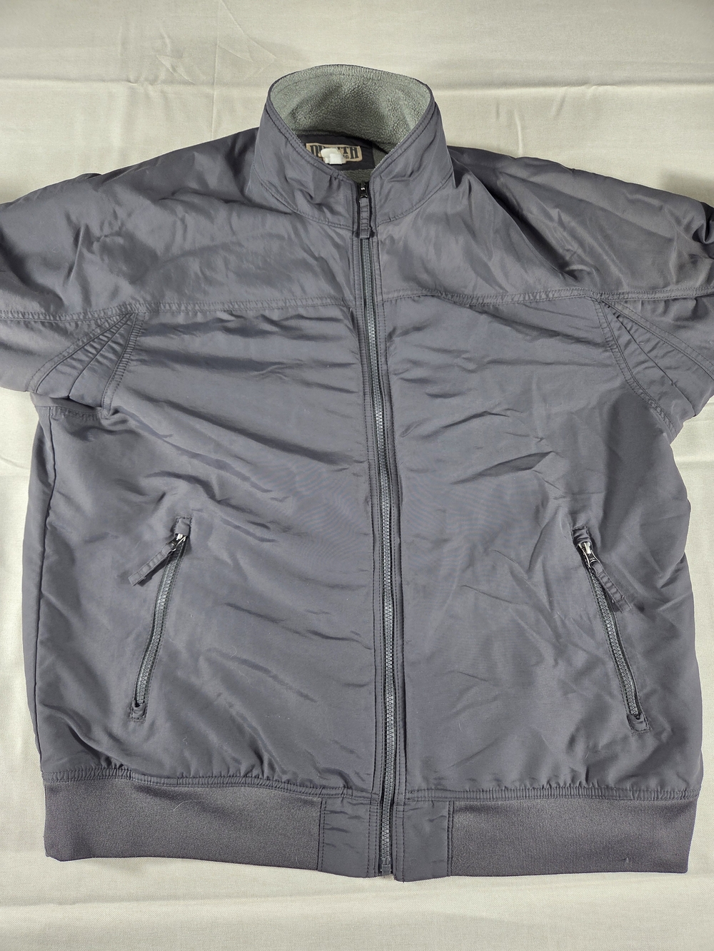Duluth Trading Co Fleece Lined Bomber Jacket Mens Large Gray Full Zip